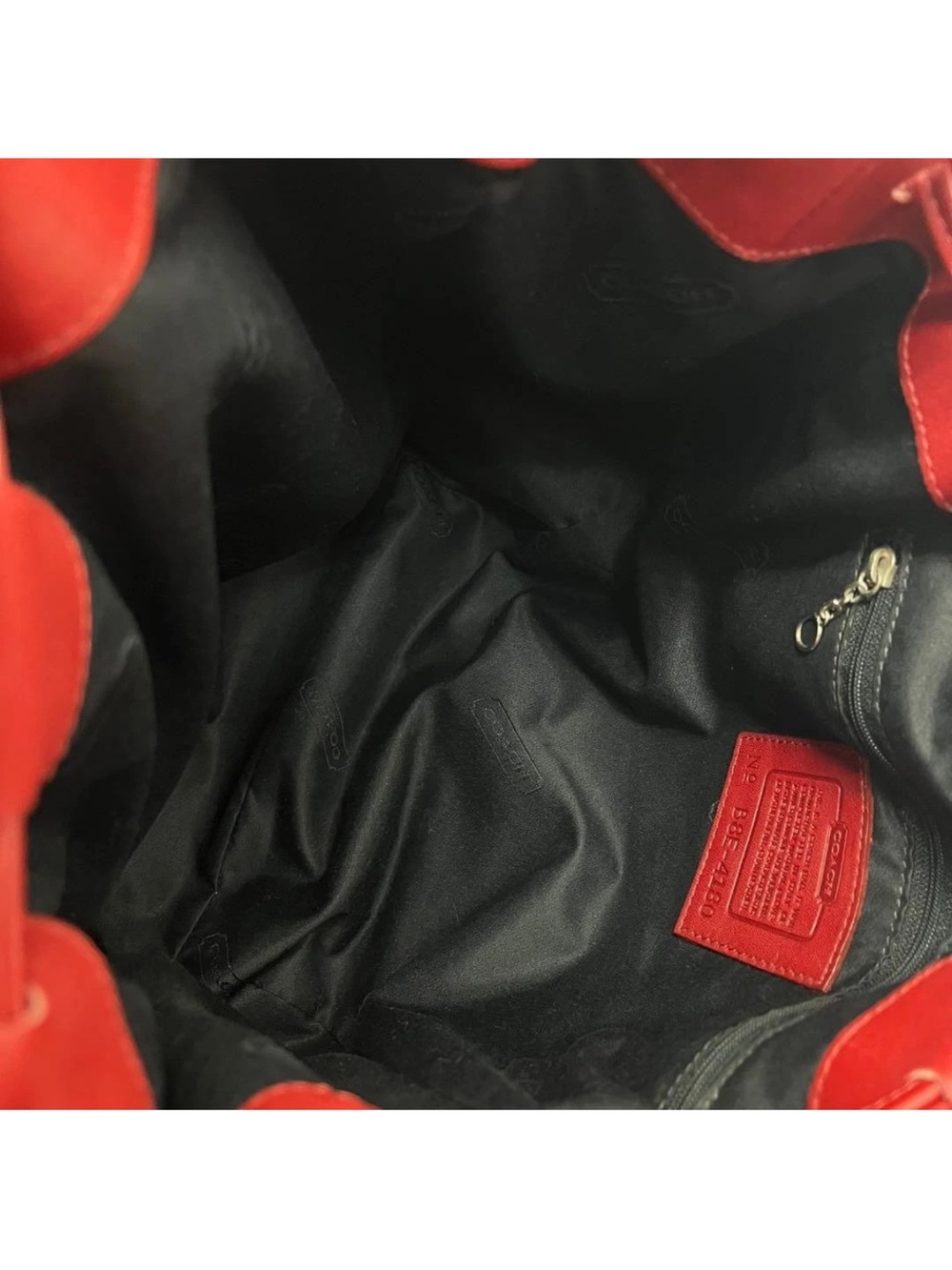 Vintage Coach 4180 Lexington Drawstring Bucket Bag in Red - Picture 10 of 11